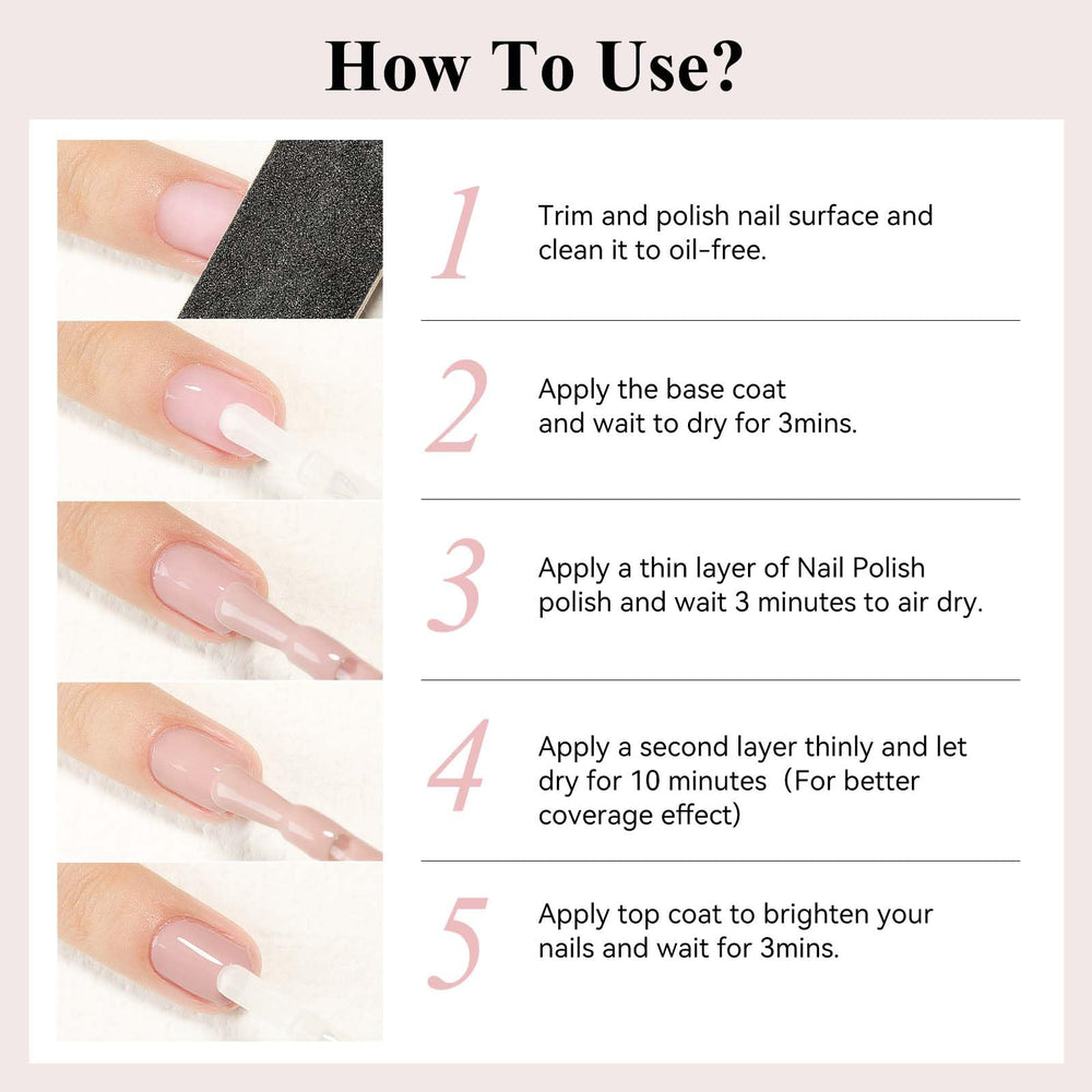 Bevimee long-lasting shine shows durable finish with 1-2 coats