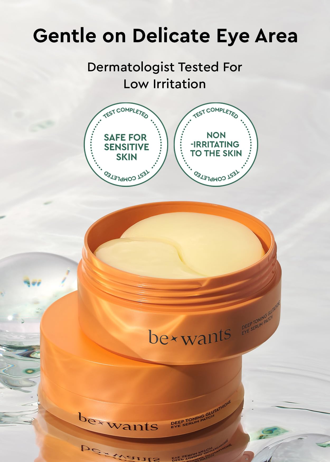 BE+WANTS patches support active absorption of serums for smoother skin.