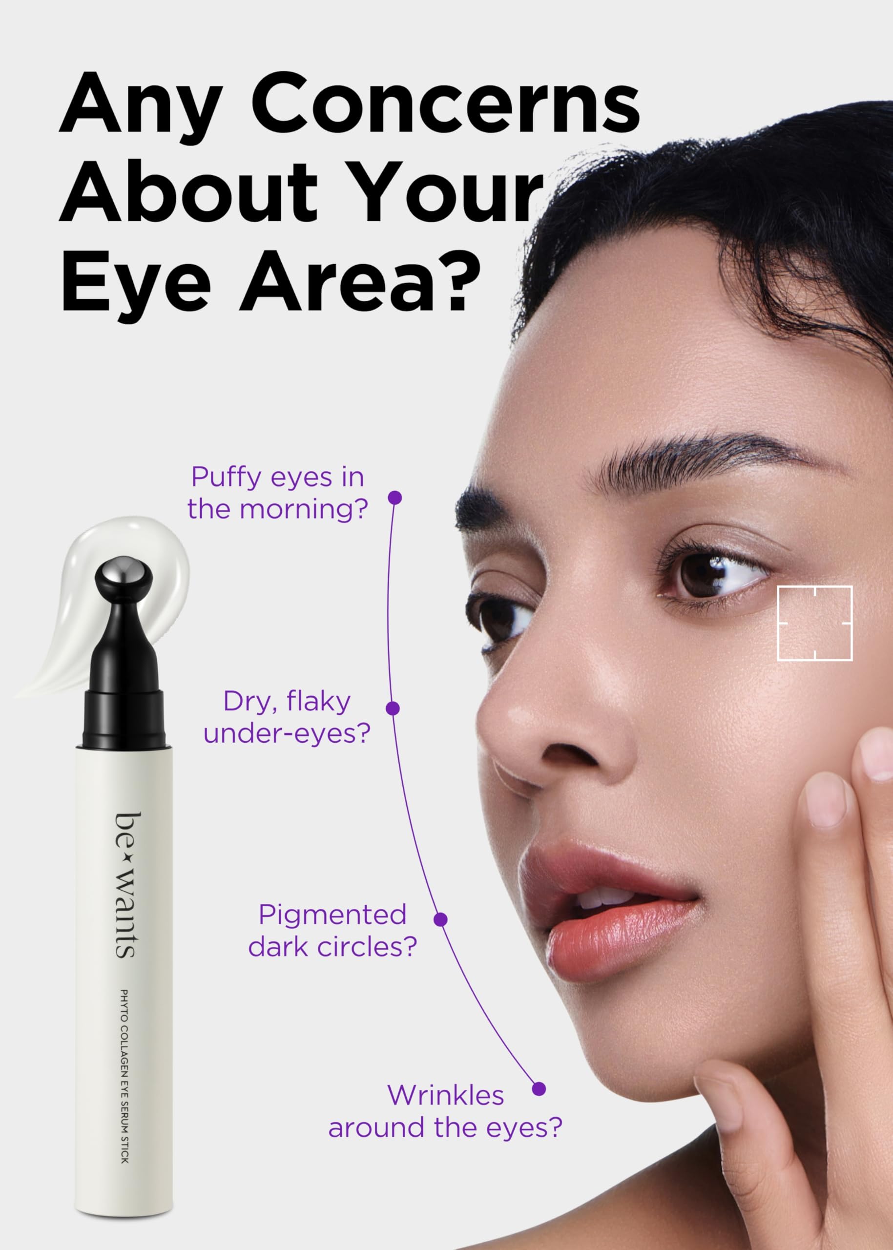 BE+WANTS eye serum roller targets dark circles with hydrating, soothing massage