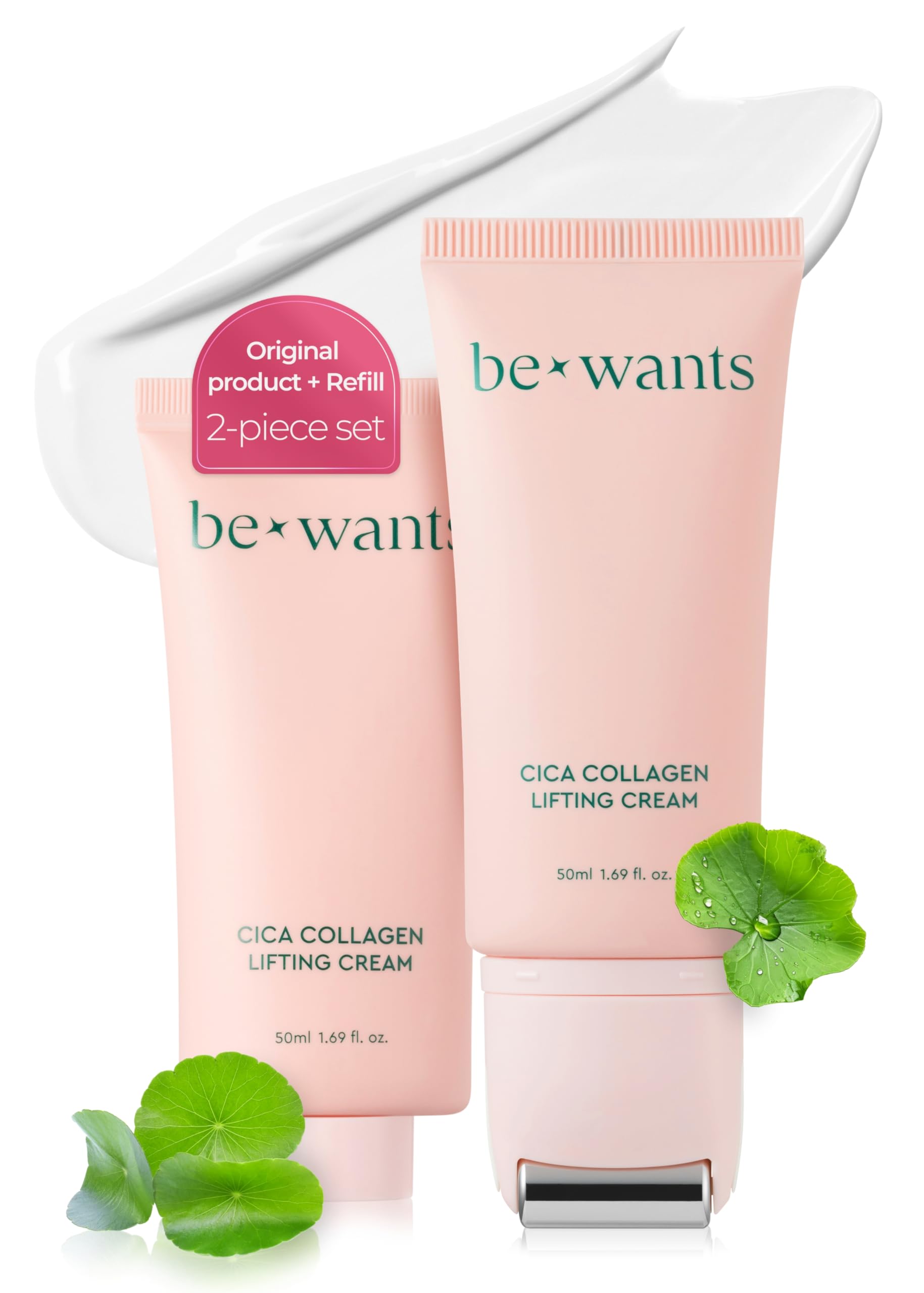 BE+WANTS gua sha neck cream roller delivering lift for neckline contour.