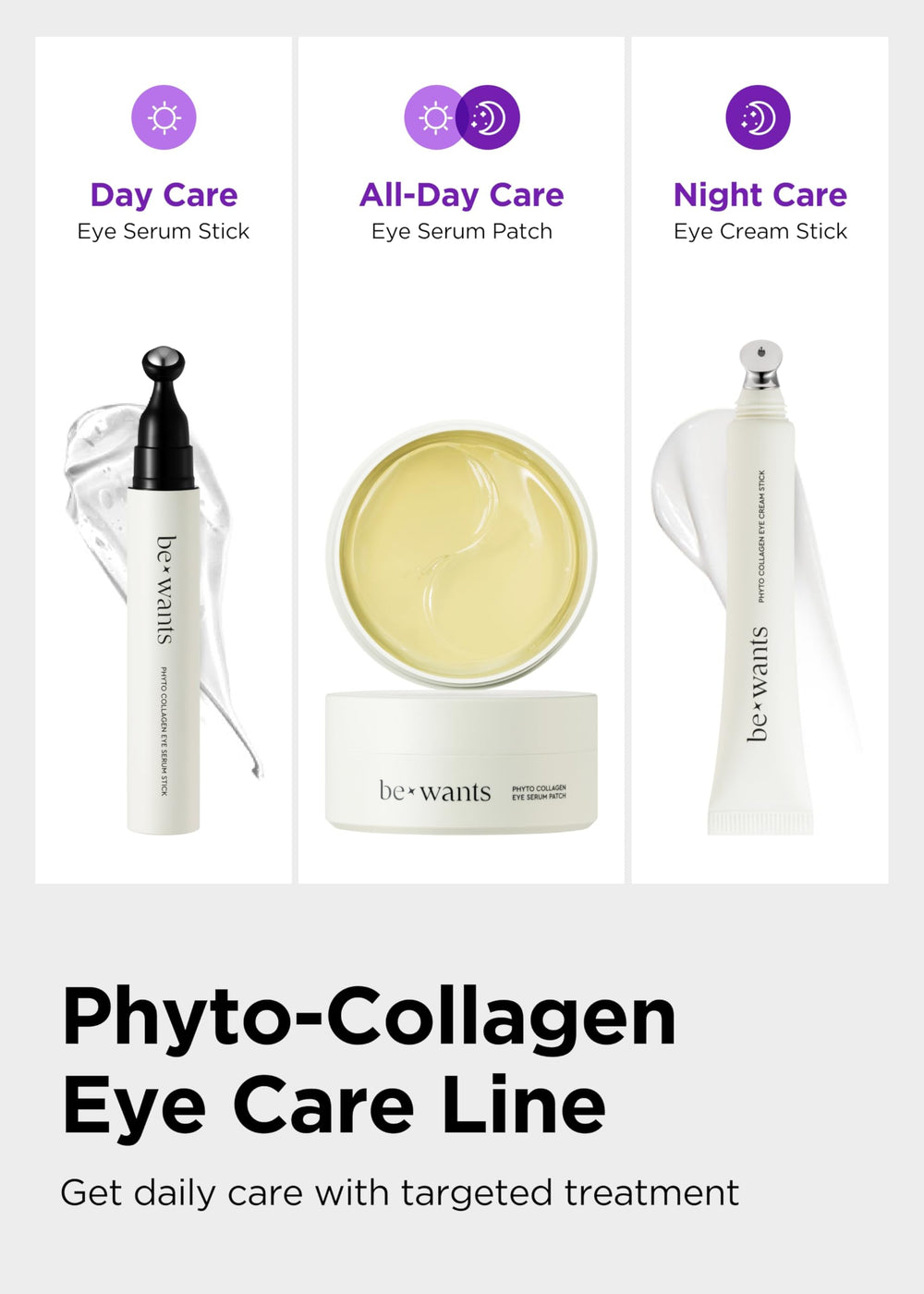 BE+WANTS Korean undereye treatment with bamboo-water for daily revitalization