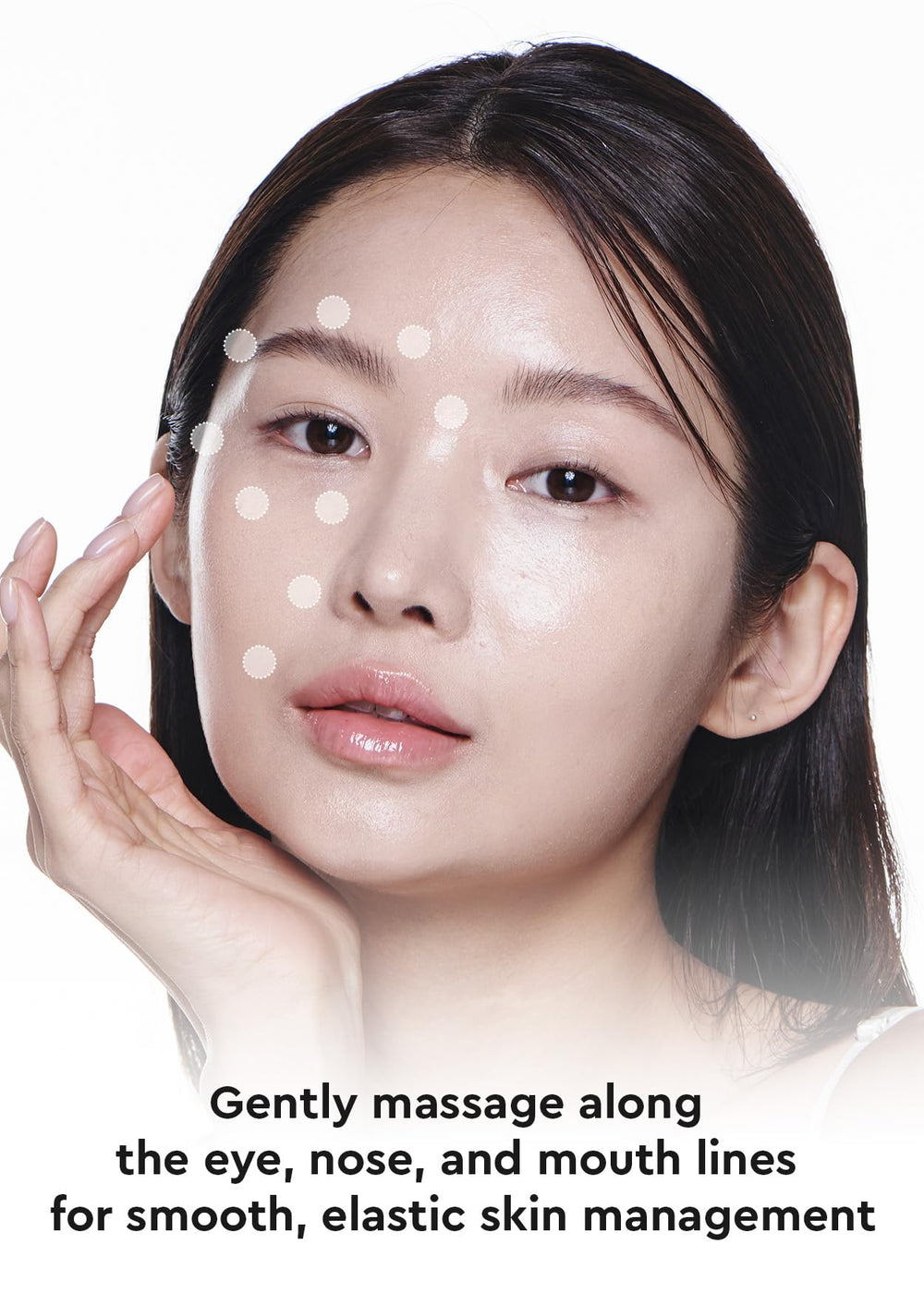 BE+WANTS under eye cream daily-use scene for calming eye care after work.