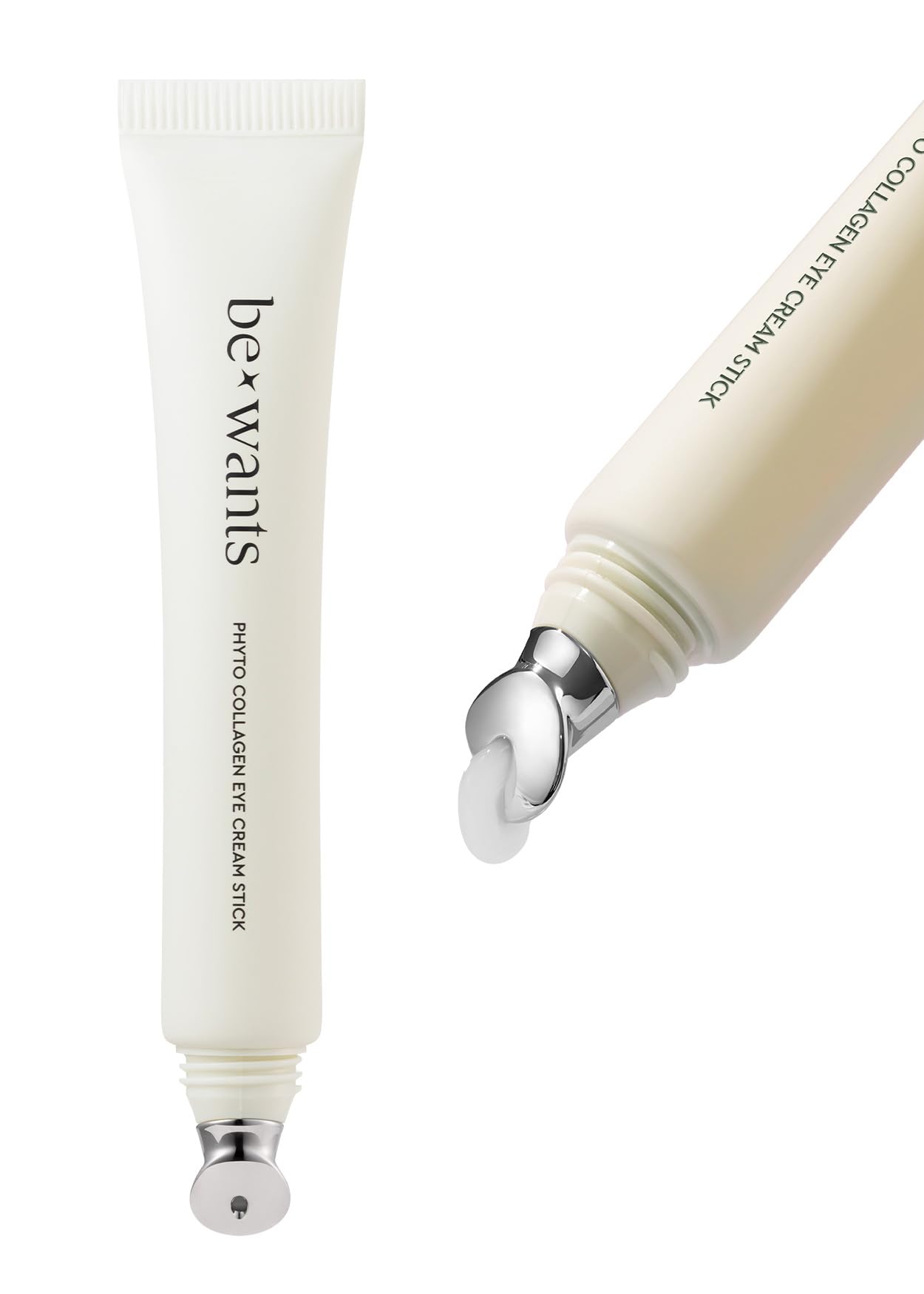 BE+WANTS under eye cream front view for on the go hydration.