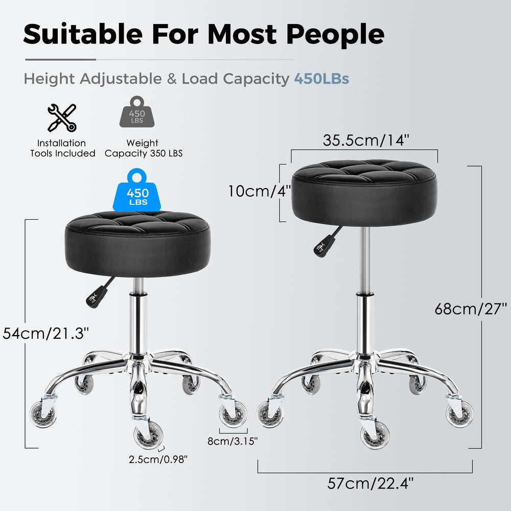 BEWISHOME rolling stool wheels quiet casters show smooth movement and floor friendliness
