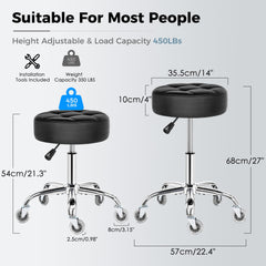 BEWISHOME rolling stool wheels quiet casters show smooth movement and floor friendliness