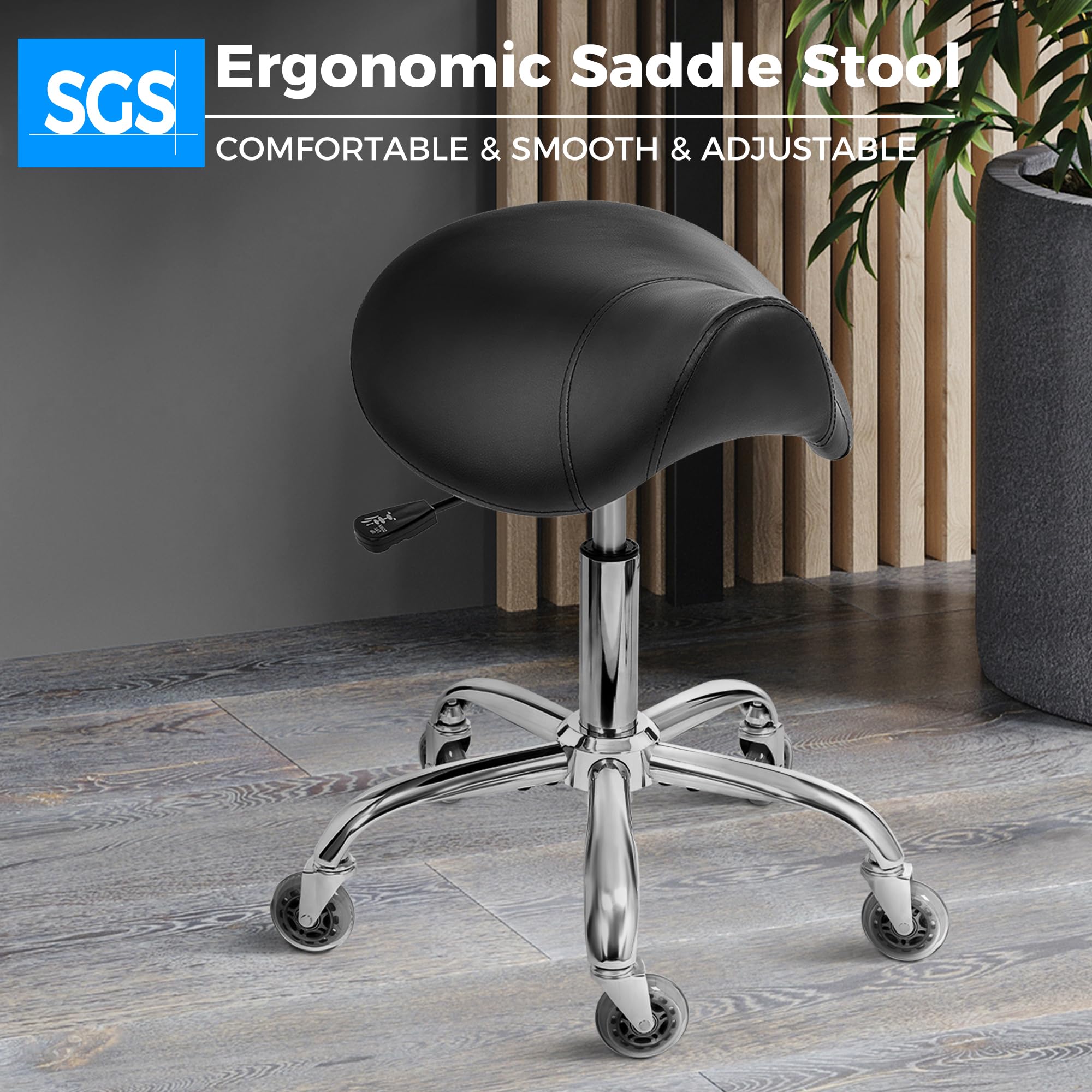BEWISHOME saddle stool height adjustment suits varied technician heights