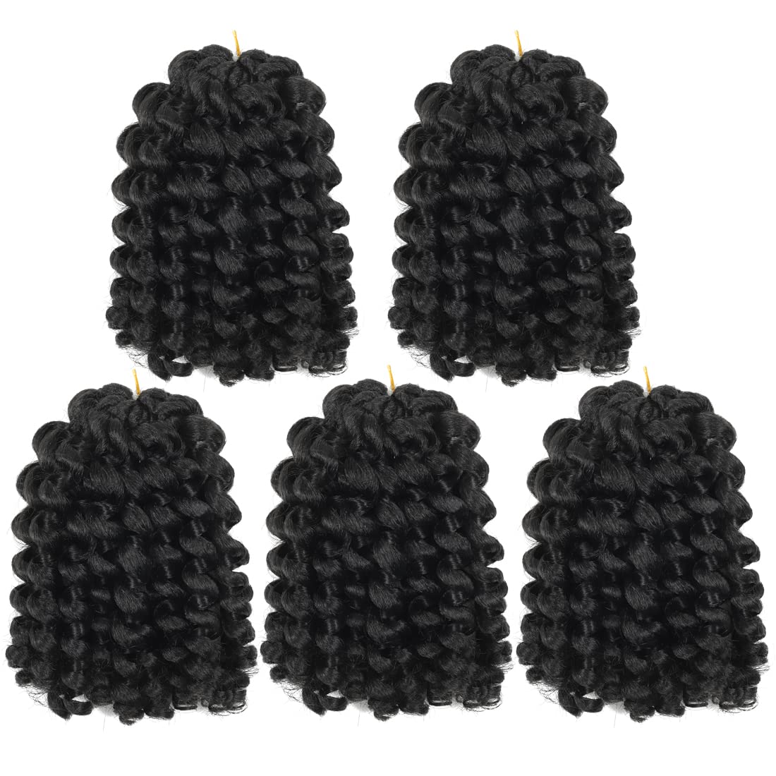BEXIUKAKA cabello crochet de 8 pulgadas con rizos jamaicanos suaves para un aspecto natural diario.