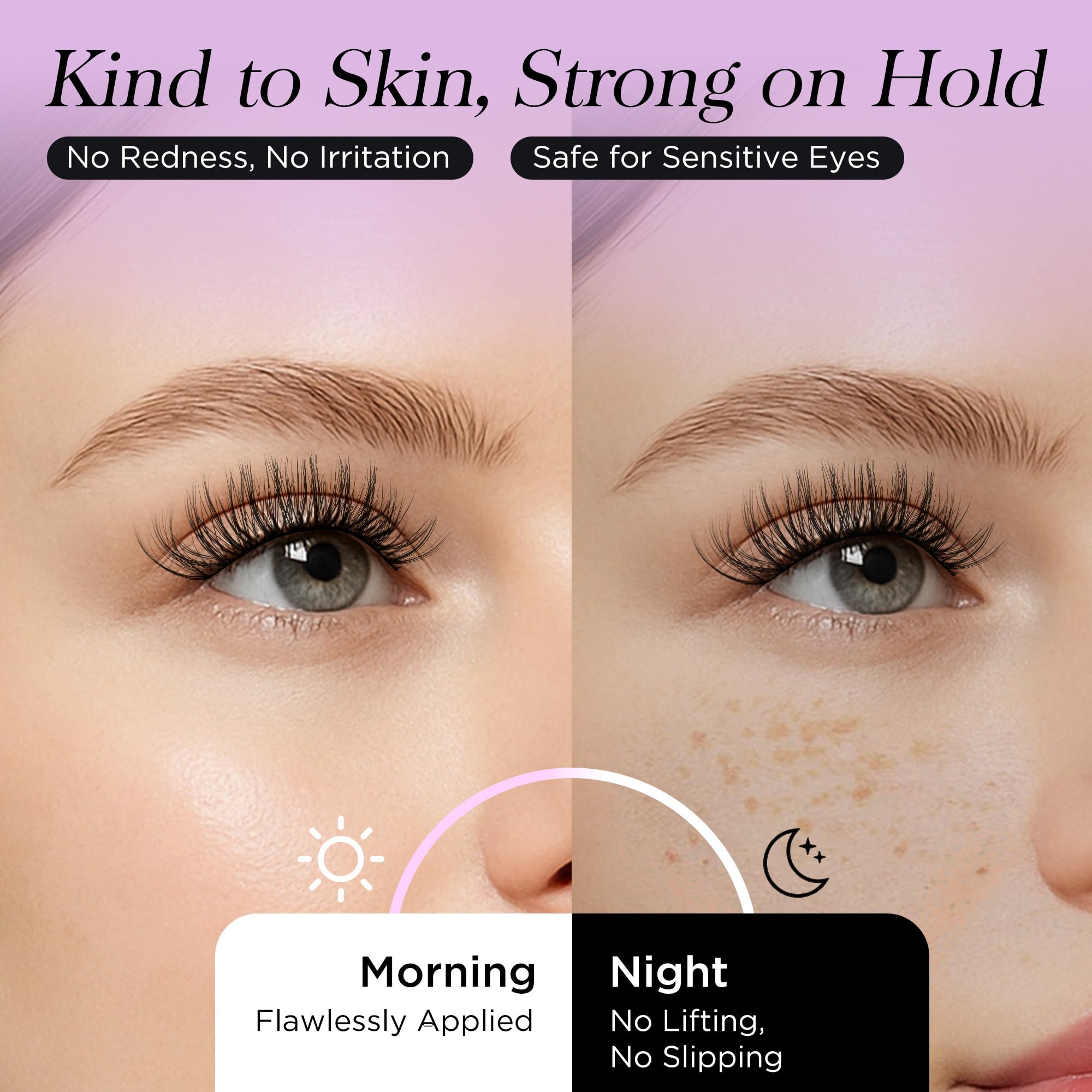 BEYELIAN lashes with spare adhesive strip for easy reuse and refresh