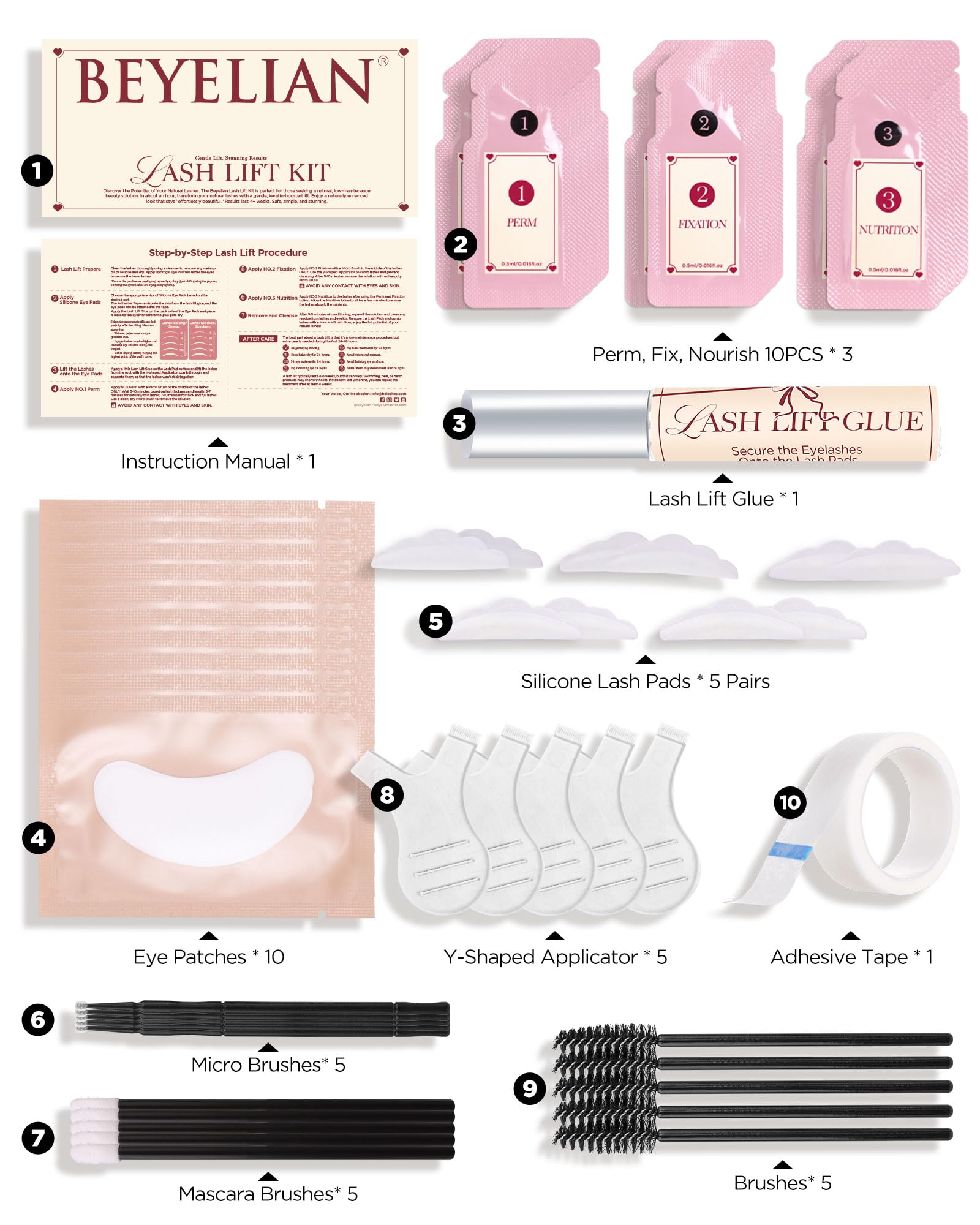 BEYELIAN lash lift kit for beginners with simple instructions