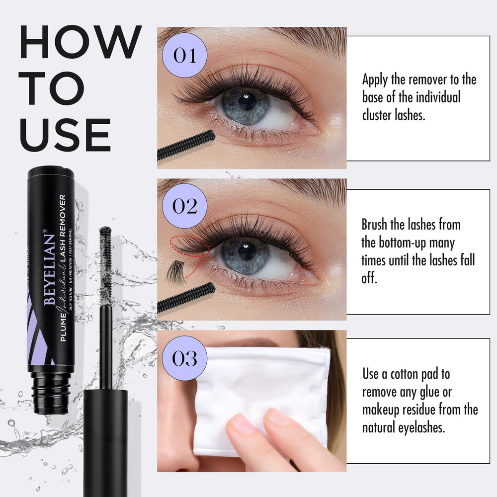 BEYELIAN packaging with tools communicates complete lash-removal solution for DIY enthusiasts.