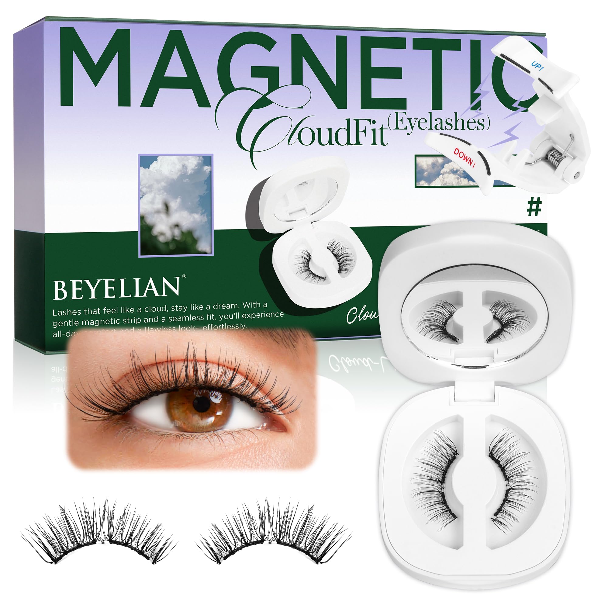 BEYELIAN packaging showcases magnetic eyelashes ready for travel and quick styling