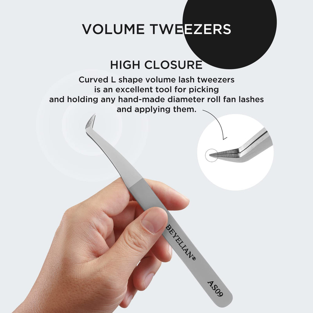 Beyelian volume lash tweezers anti-skid-handle reduces slips during long sessions.