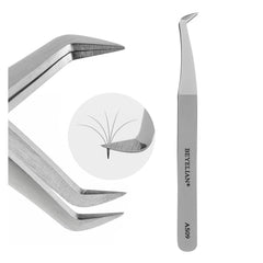 Beyelian volume lash tweezers curved-tip high-precision for accurate lash pinching.