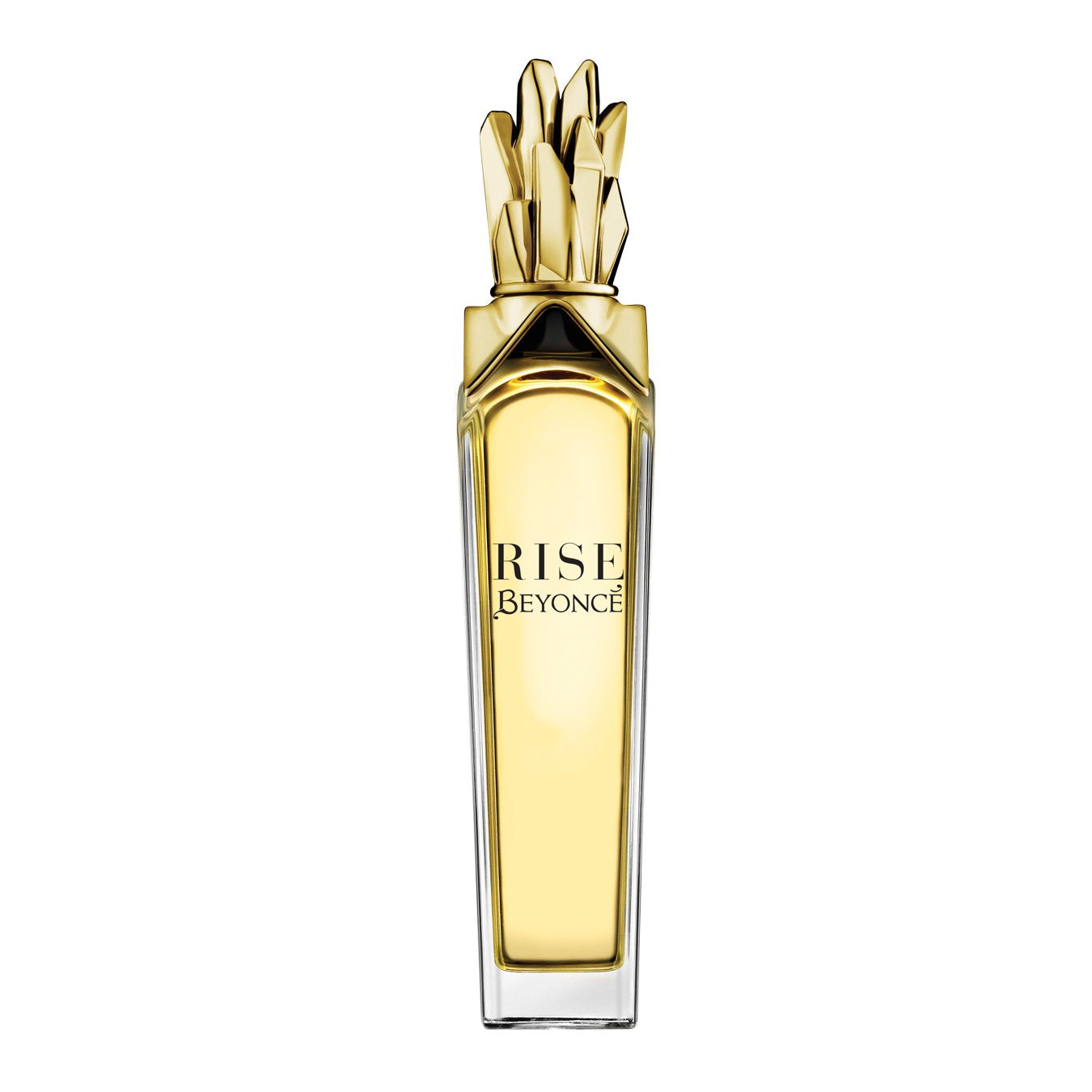 Beyoncé Rise bottle front showcases premium glass and gold accents for everyday luxury