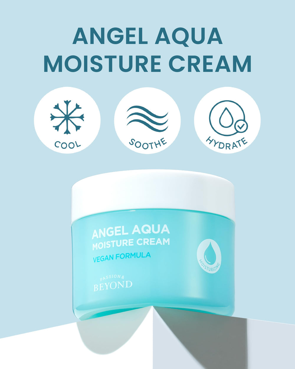 BEYOND Cream jar closeup highlights fast-absorbing formula for calm skin.