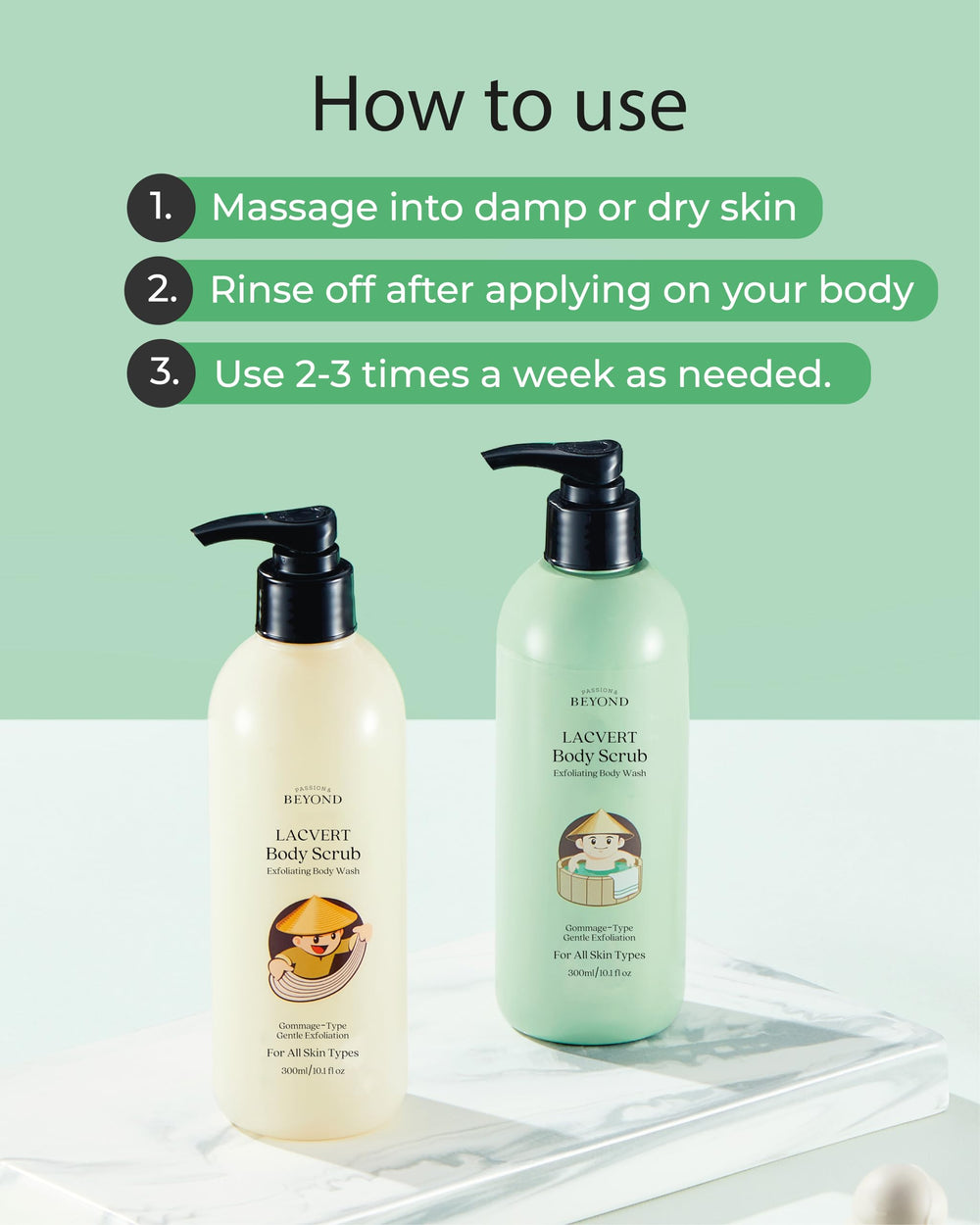 BEYOND Lacvert spa-like massage conveys a luxurious, gentle gommage exfoliation.