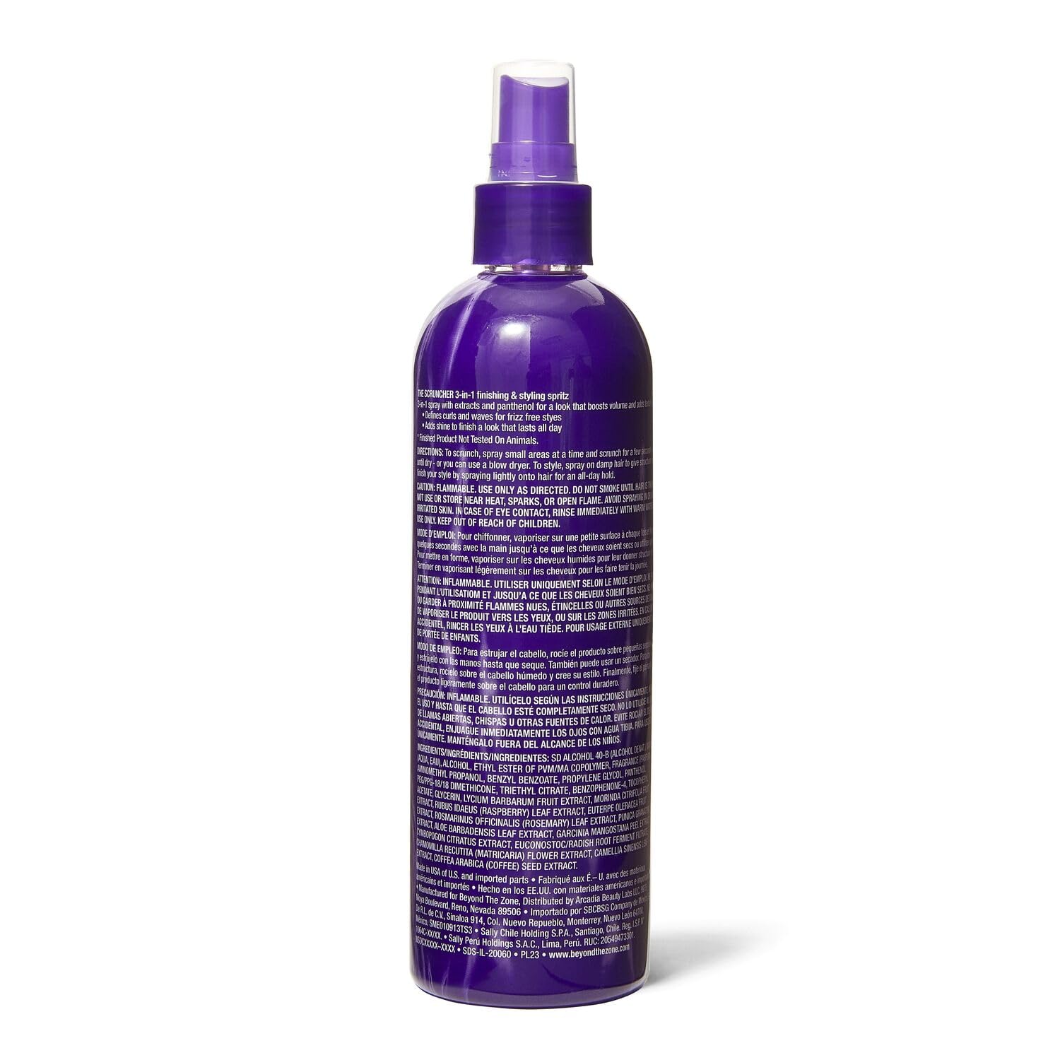 Beyond The Zone Scruncher texture application demonstrates hair fullness and frizz-free styling.