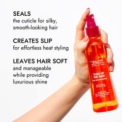 Beyond the Zone Turn Up The Heat mist on hair provides slip for easy styling