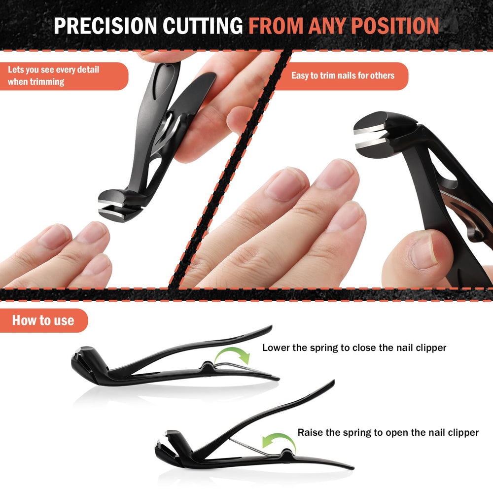 BEZOX anti-splash clipper catches clippings for a cleaner routine.
