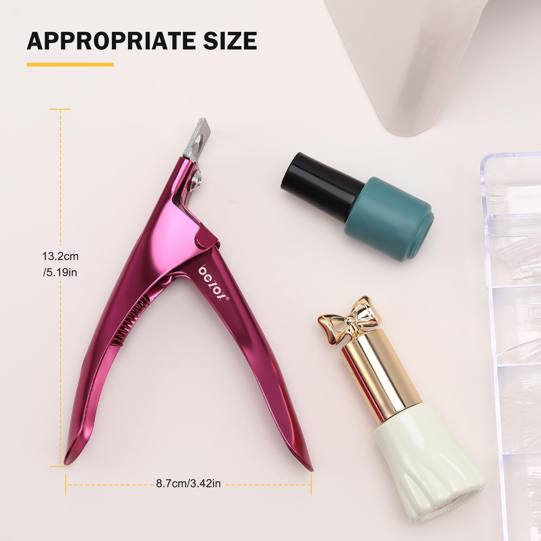 BEZOX práctico para extensiones y trabajo con uñas naturales.
