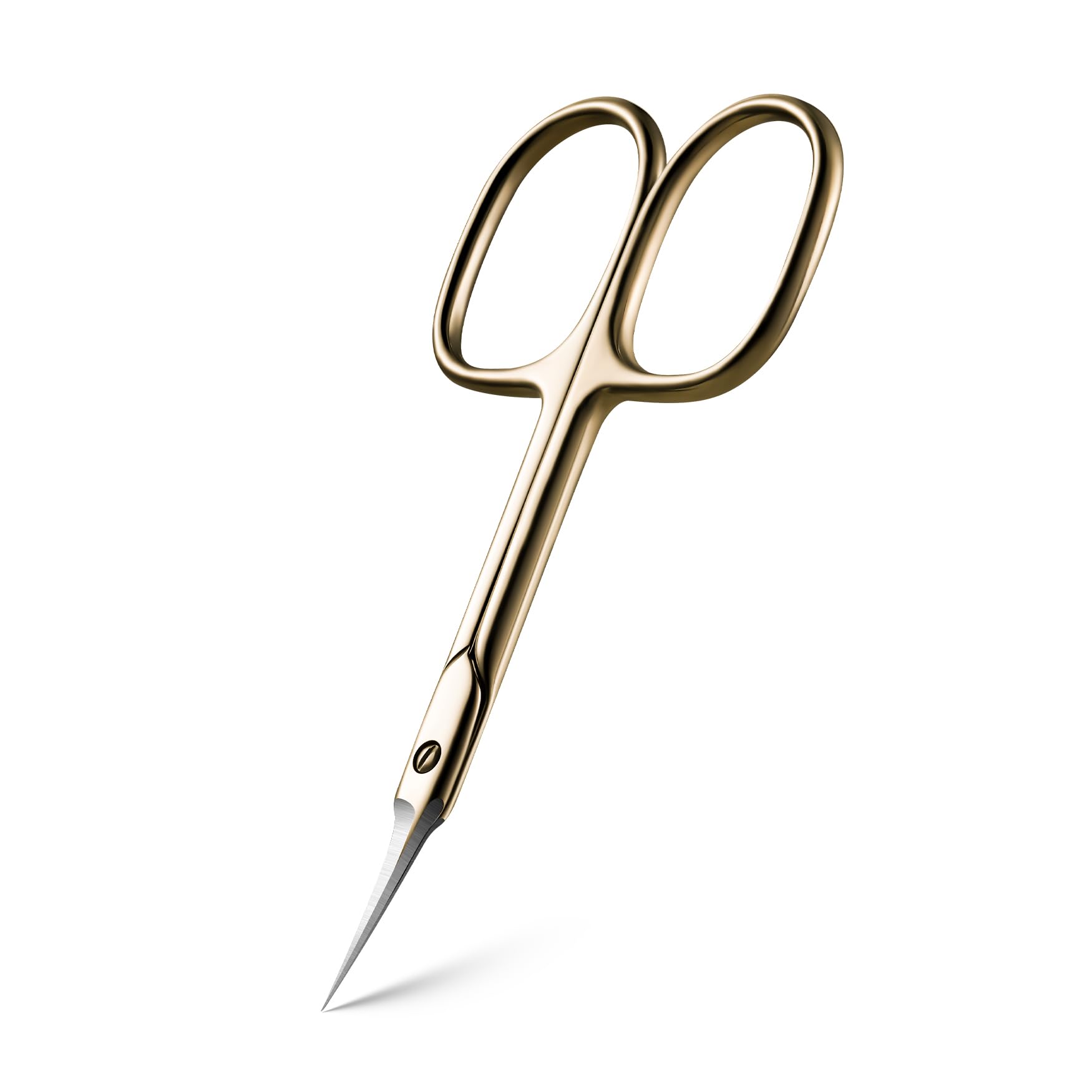 BEZOX curved cuticle scissors close-up blade gold for precise trimming