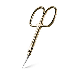 BEZOX curved cuticle scissors close-up blade gold for precise trimming