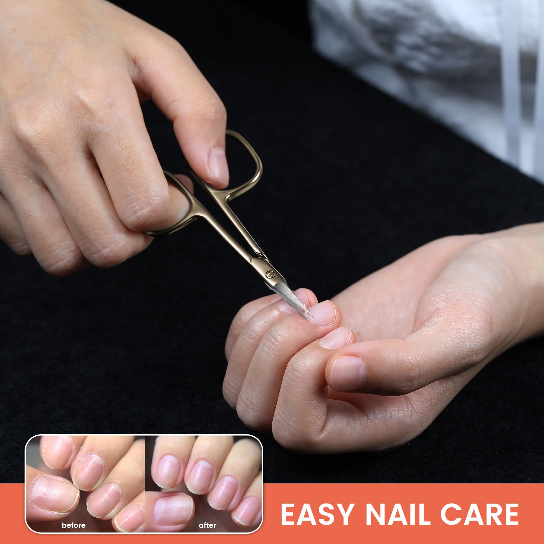 BEZOX curved cuticle scissors for cuticle trimming and nail shaping