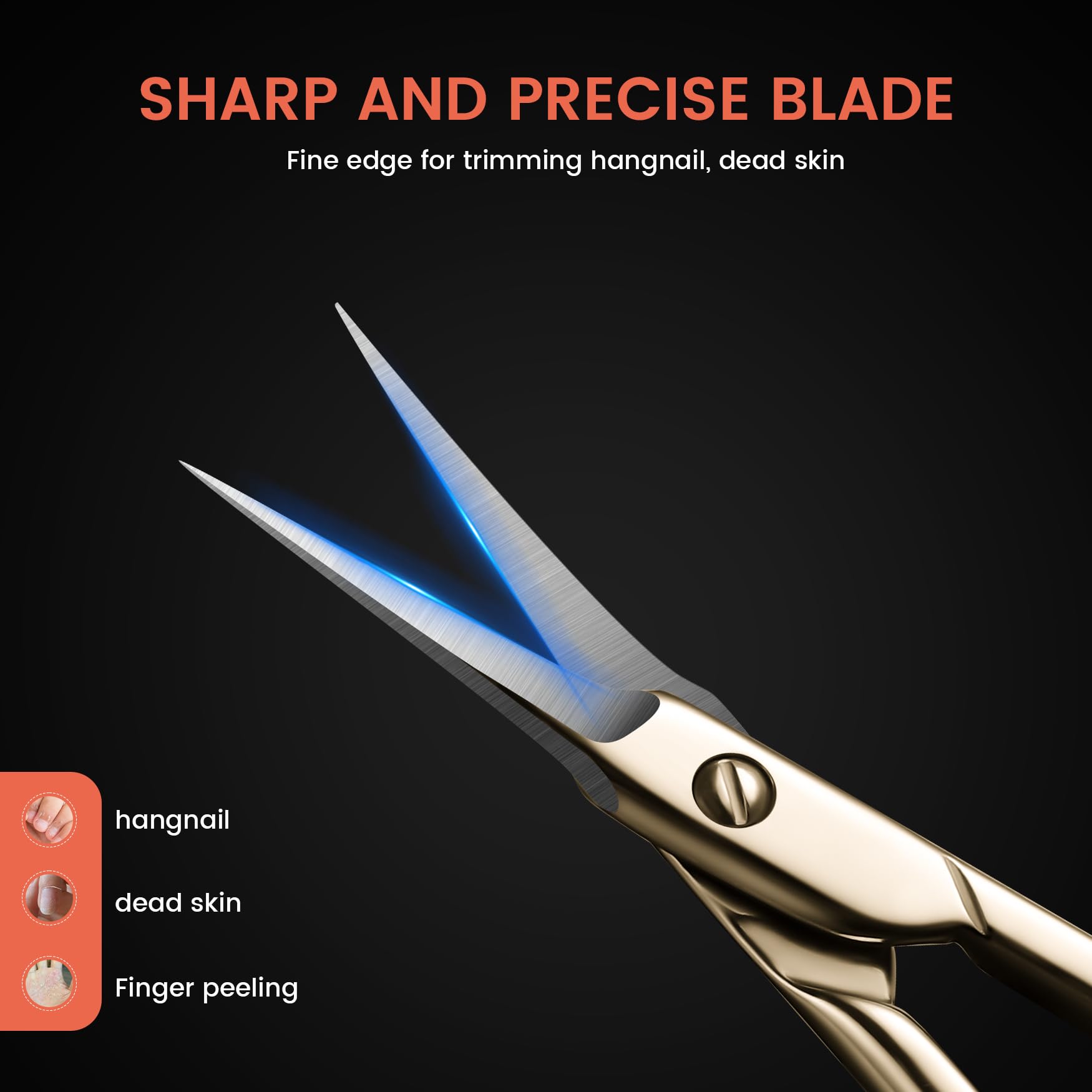 BEZOX curved cuticle scissors hygienic easy-clean surface for quick sanitization