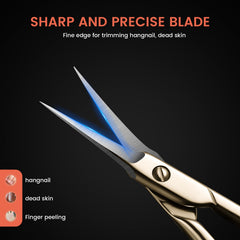 BEZOX curved cuticle scissors hygienic easy-clean surface for quick sanitization