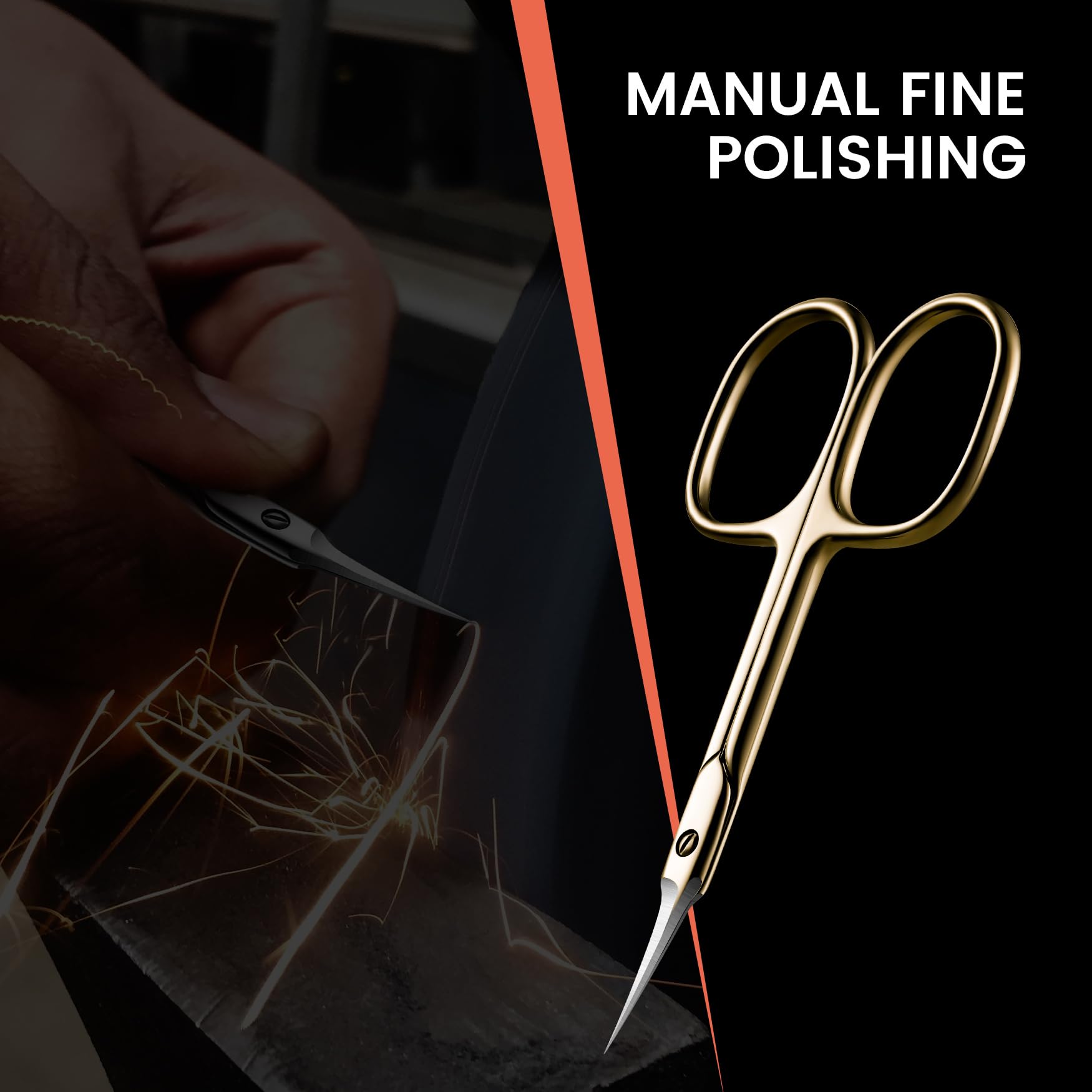 BEZOX curved cuticle scissors precision for detailed nail art prep