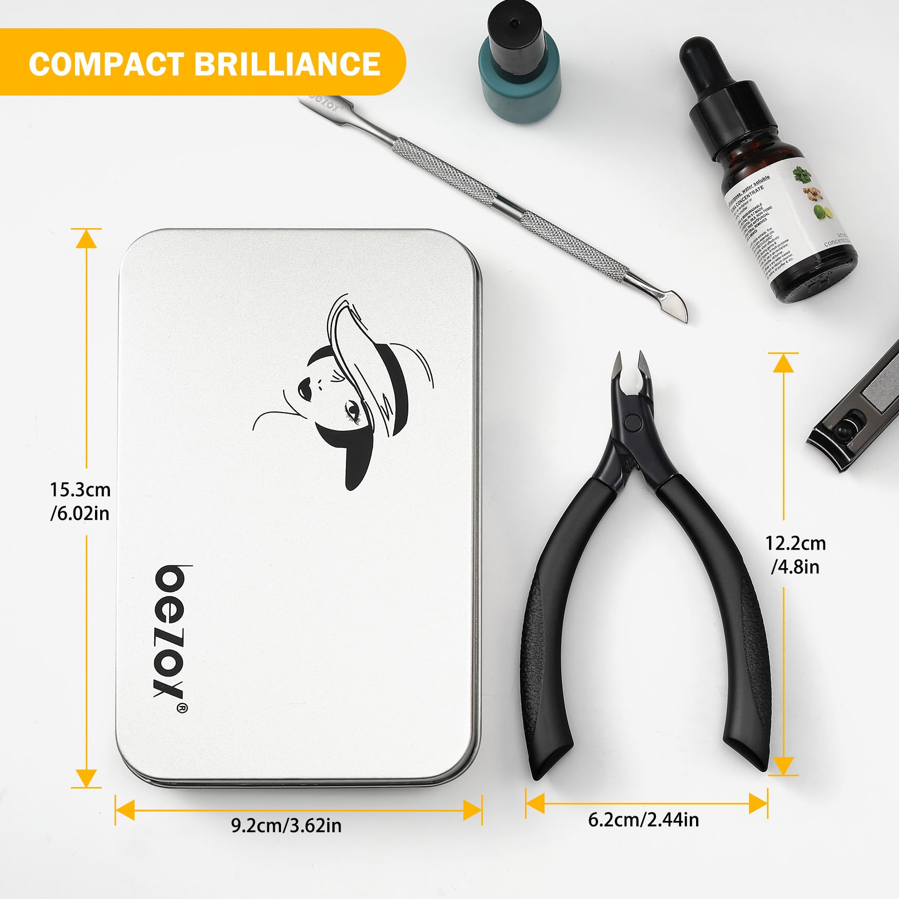 BEZOX cuticle clippers with anti-slip silicone handle for comfortable grip