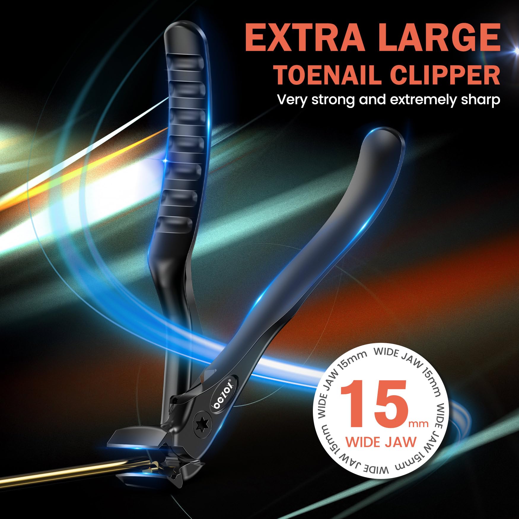 BEZOX ergonomic anti-slip handle provides comfortable grip during trimming.