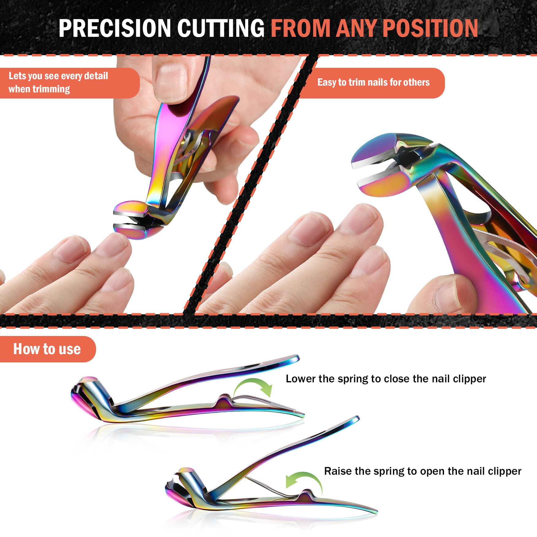 BEZOX ergonomic grip clipper provides secure control during trimming