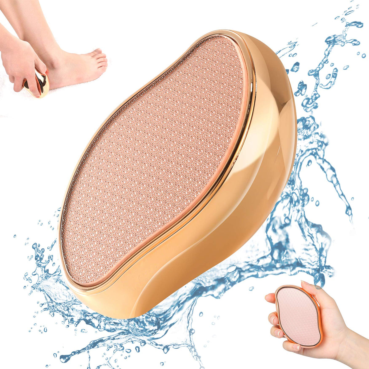 BEZOX Glass Foot File crystal-pedicure-scrubber smooths rough skin at home.