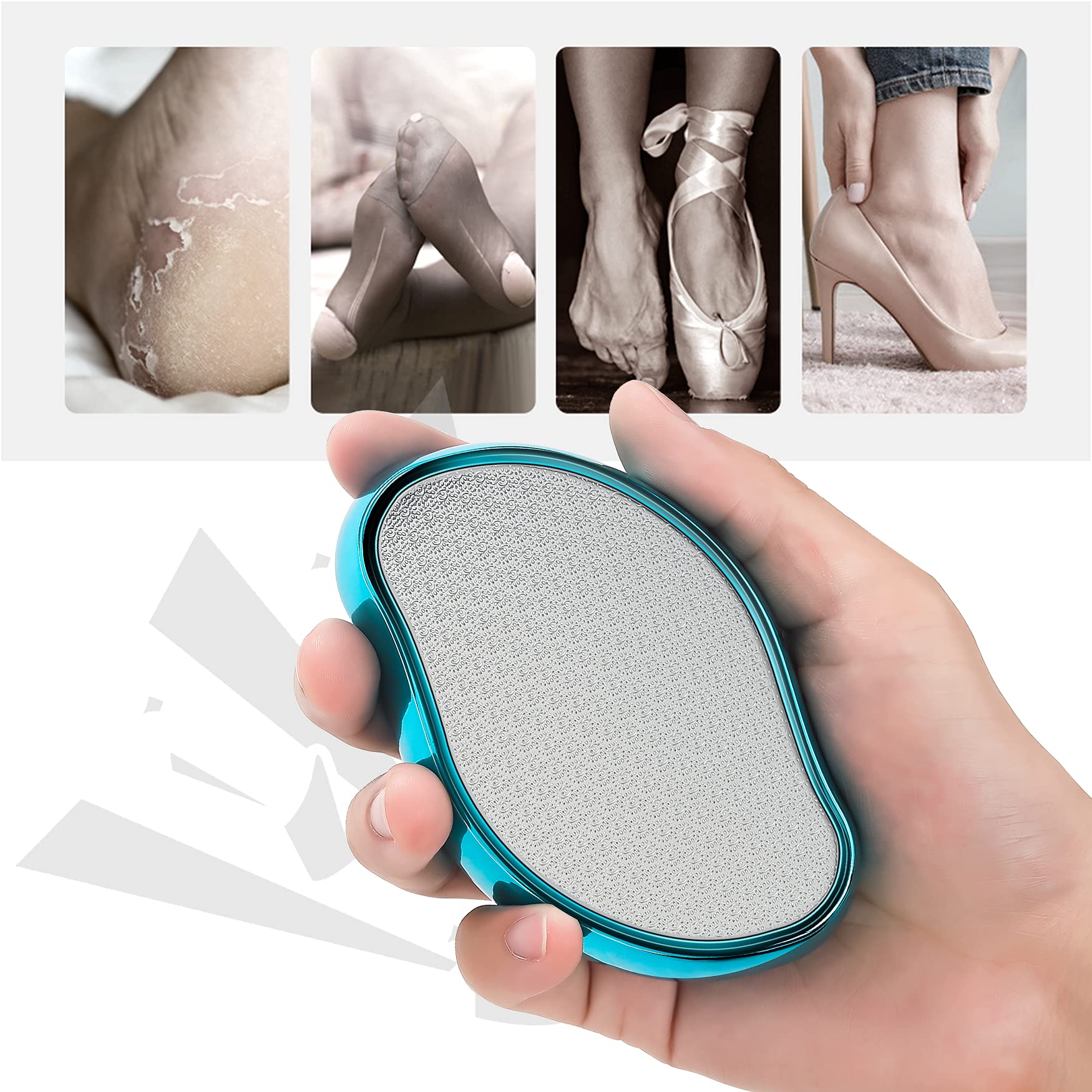 BEZOX Glass Foot File handheld-size enables portable pedicure touch-ups on the go.