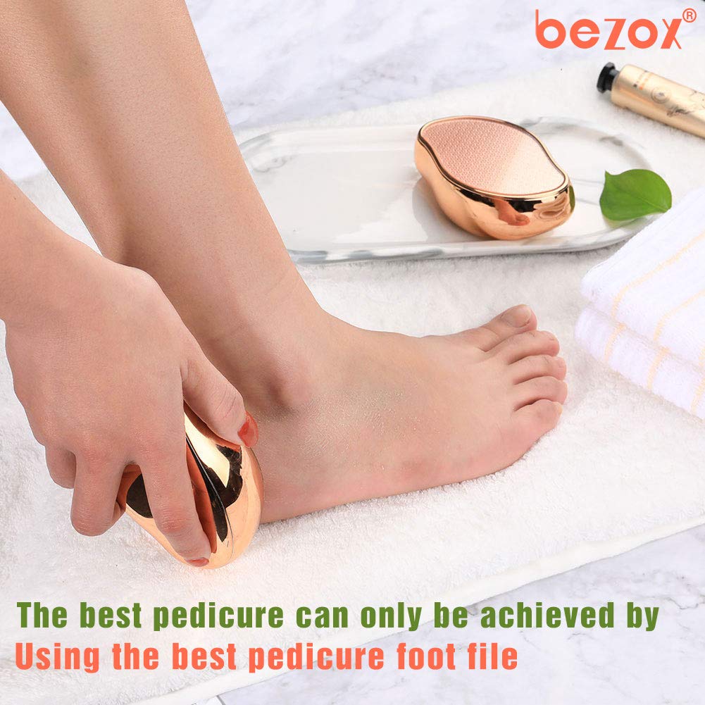 BEZOX Glass Foot File travel-size-compact ideal for on-the-go foot care.