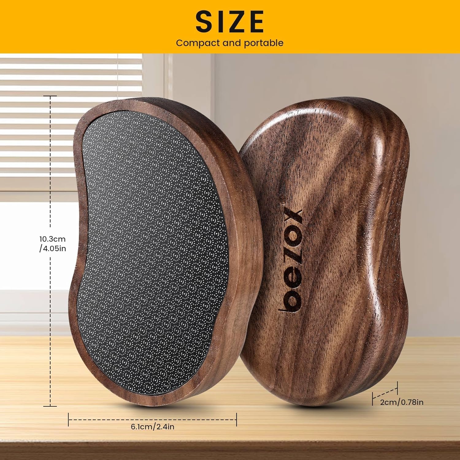 BEZOX Glass Foot Scrubber compact tool for home pedicures and travel