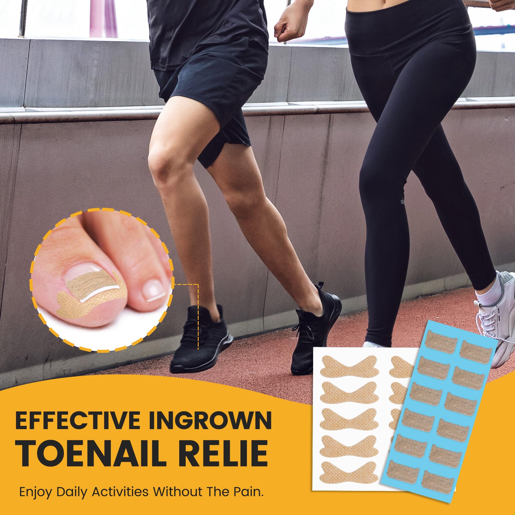 BEZOX ingrown toenail patches application hands shows simple self-application