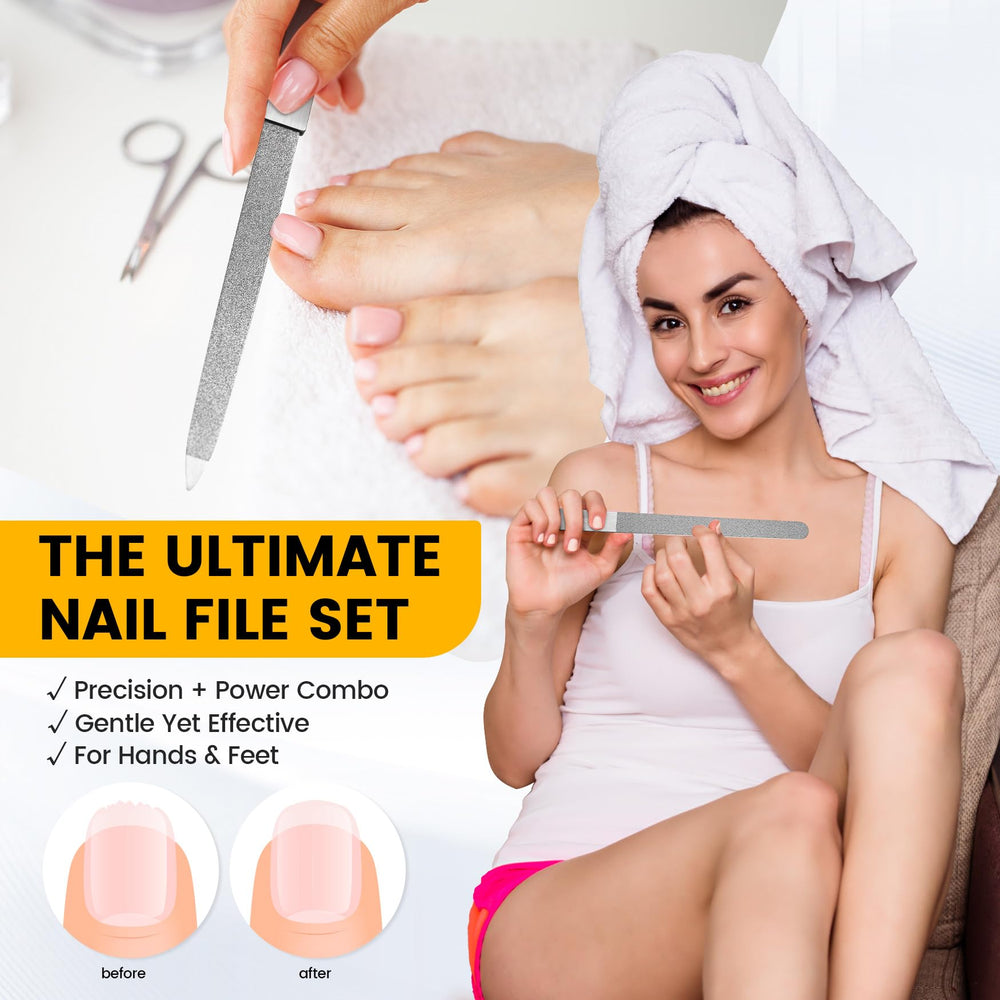 BEZOX metal nail file set wide buffer for larger surface coverage