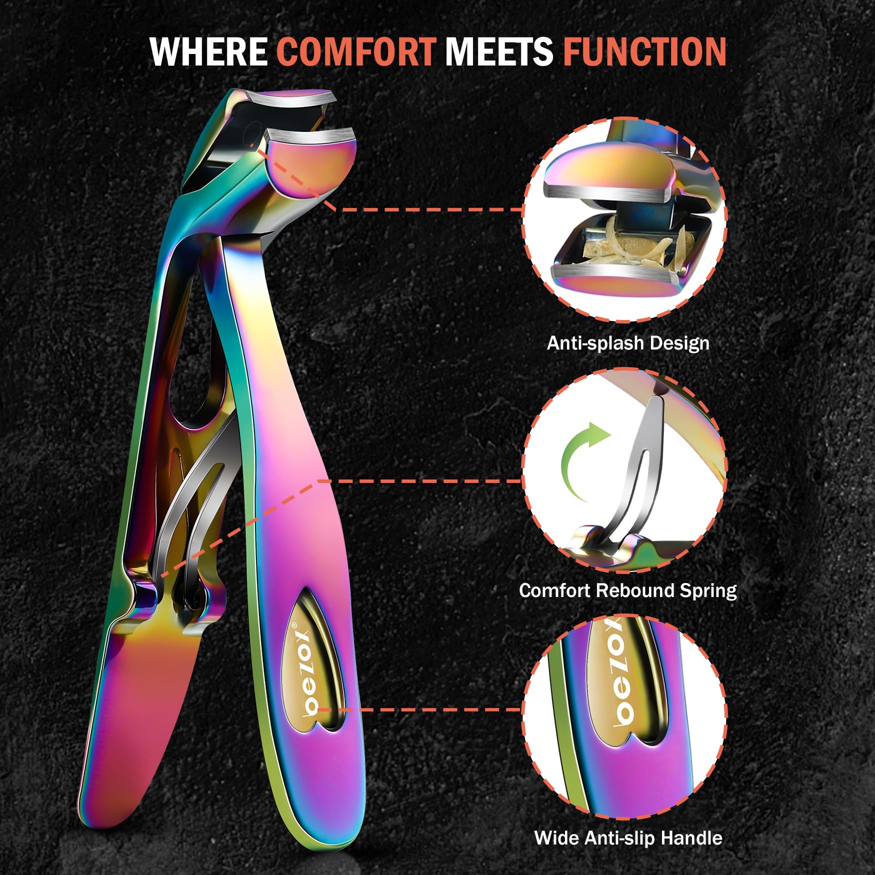BEZOX nail clipper catcher anti-splash design keeps clipping tidy
