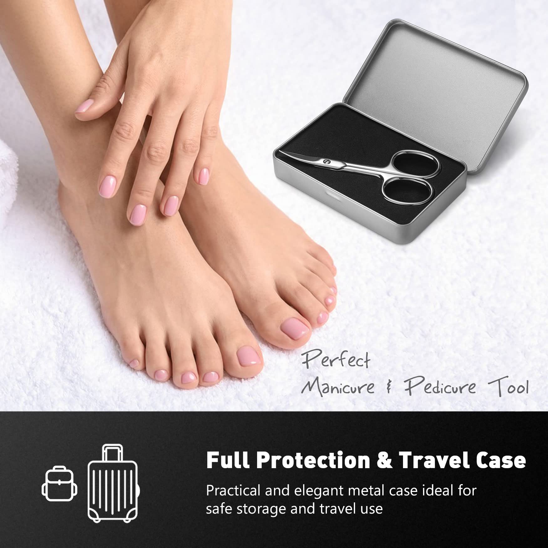 BEZOX nail scissors nickel-plating finish adds sleek durability.