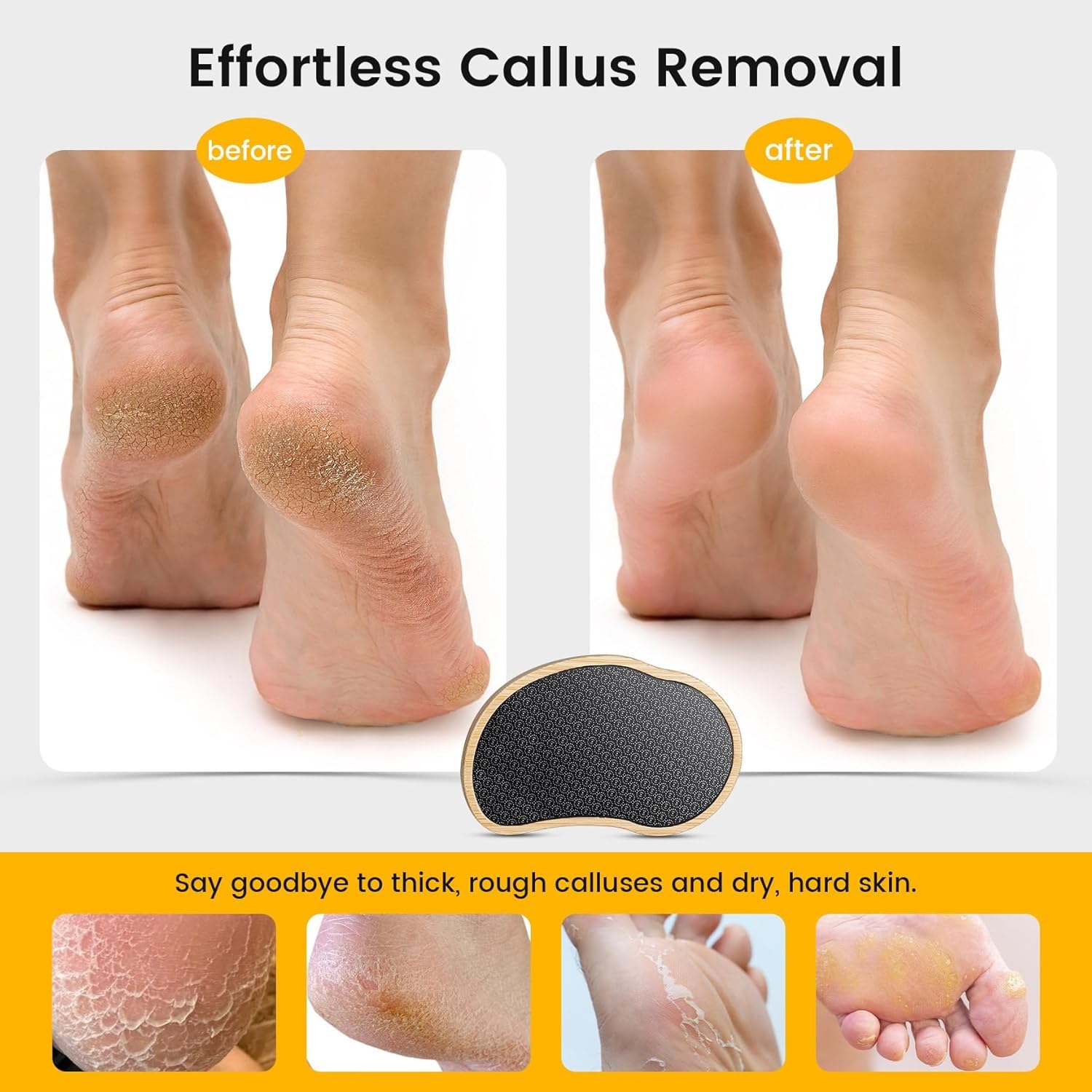 BEZOX nano-glass foot file with bamboo handle offers eco-friendly skincare at home.