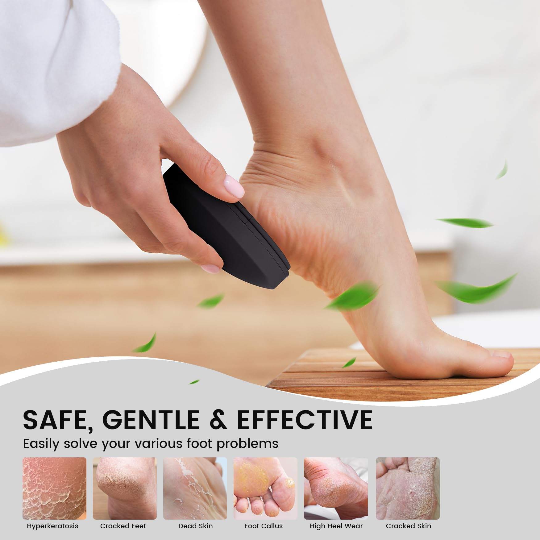 BEZOX Nano Glass Foot File with dust cover keeps tool clean and portable.