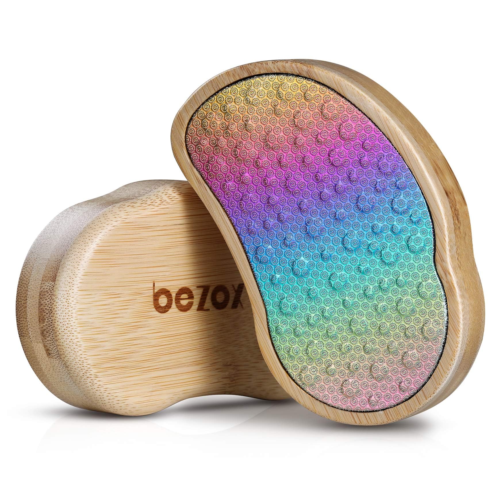 BEZOX Rainbow Foot File on vanity for routine at-home pedicures.