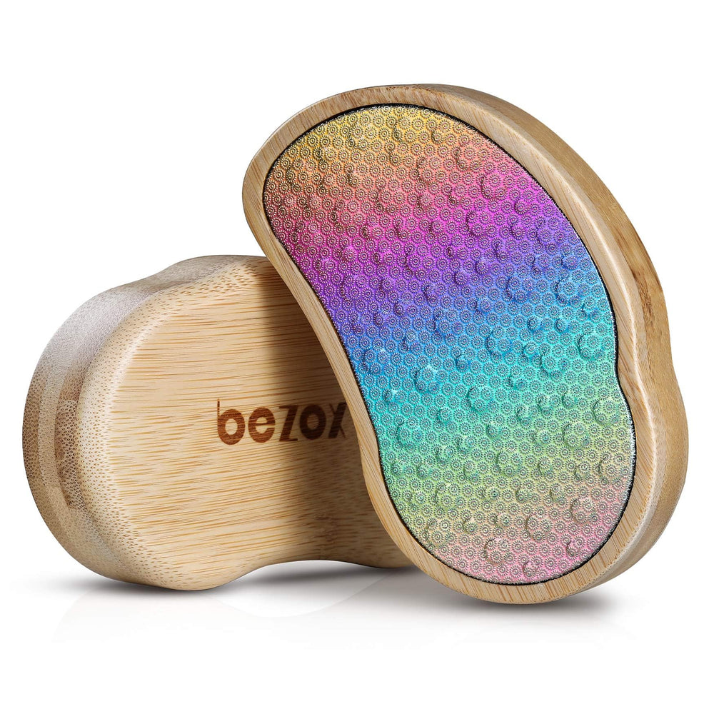 BEZOX Rainbow Foot File on vanity for routine at-home pedicures.