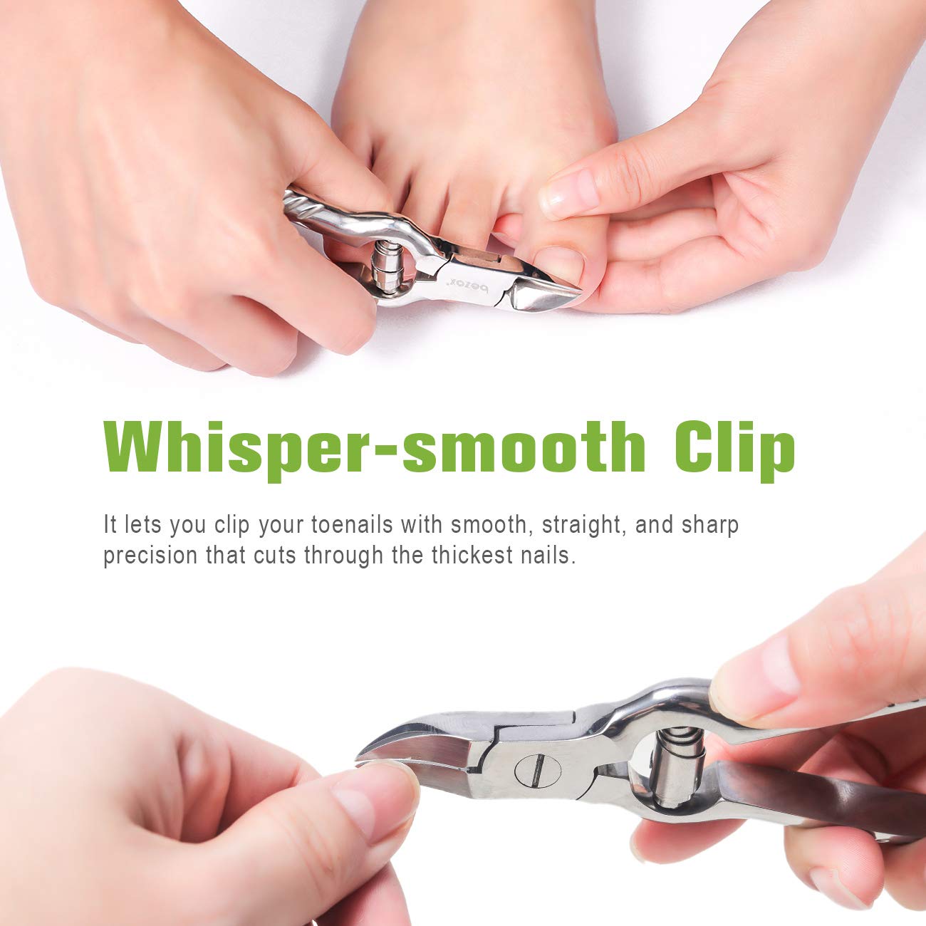 BEZOX silver nail clipper with leather case keeps tools clean and protected