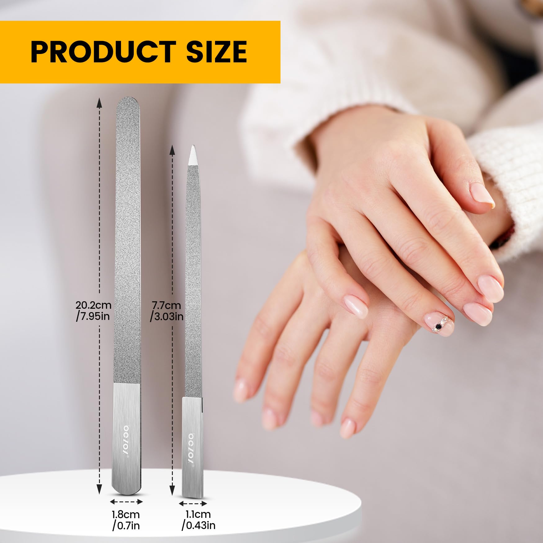 BEZOX silver nail file kit offers a sleek, high-performance finish