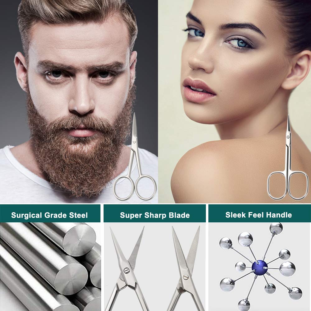 BEZOX small scissors surgical steel finish close-up highlighting rust-resistant hygiene.