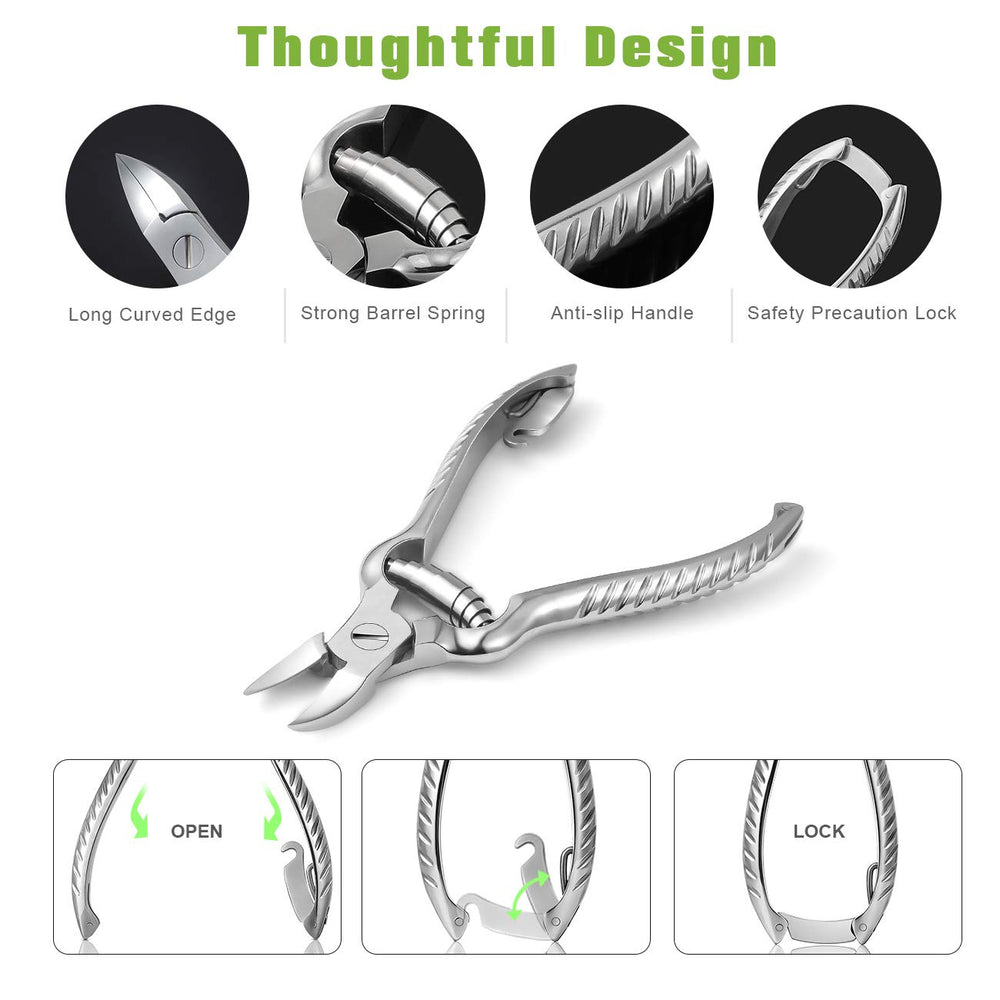 BEZOX thick-nails clipping demonstrates precise cut for smooth trims