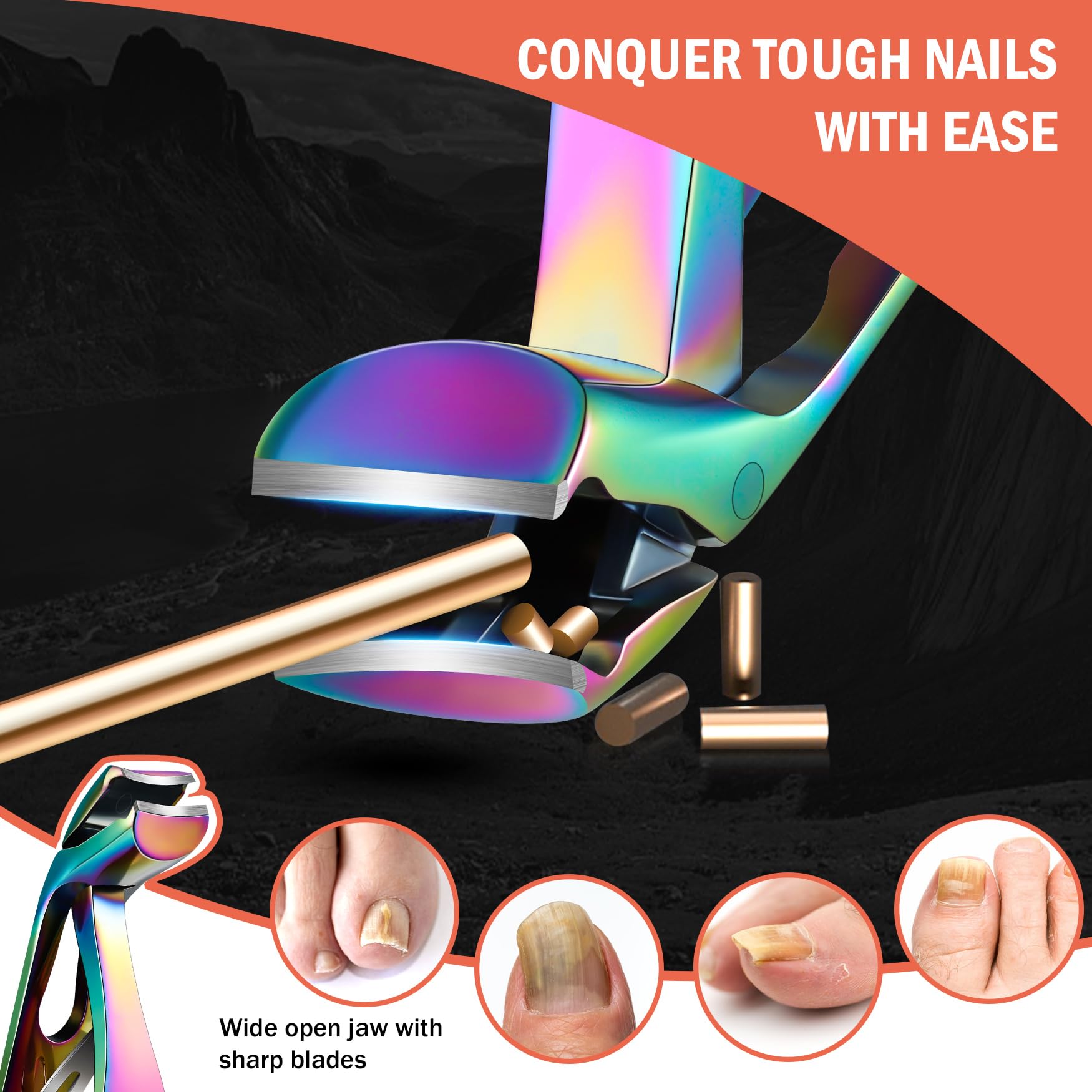 BEZOX toenail clipper wide jaw capacity handles thick nails smoothly